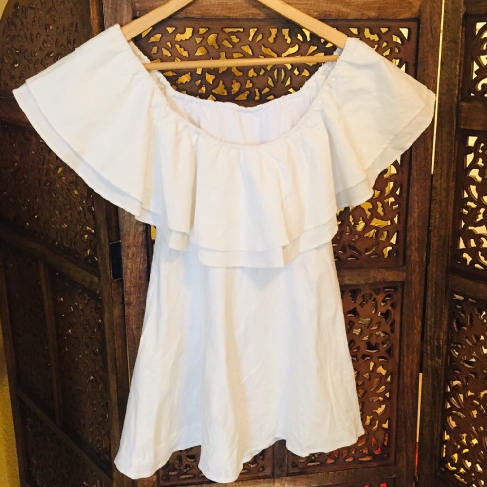 Revolve Privacy Please White Off Shoulder Dress - Picture 3 of 6